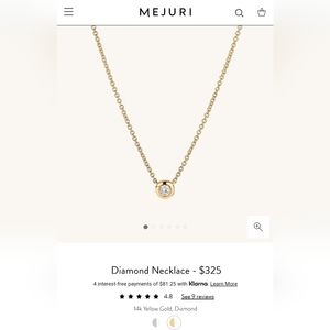 Mejuri 14k gold, diamond necklace